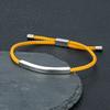 Men Women Punk SOS Custom Engrave Text Adjustable Thin Rope Bracelet customize Stainless Steel ID Bracelet