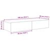Wall Mounted Shelf with Drawers Black 100 x 36 x 19 cm Engineered Wood