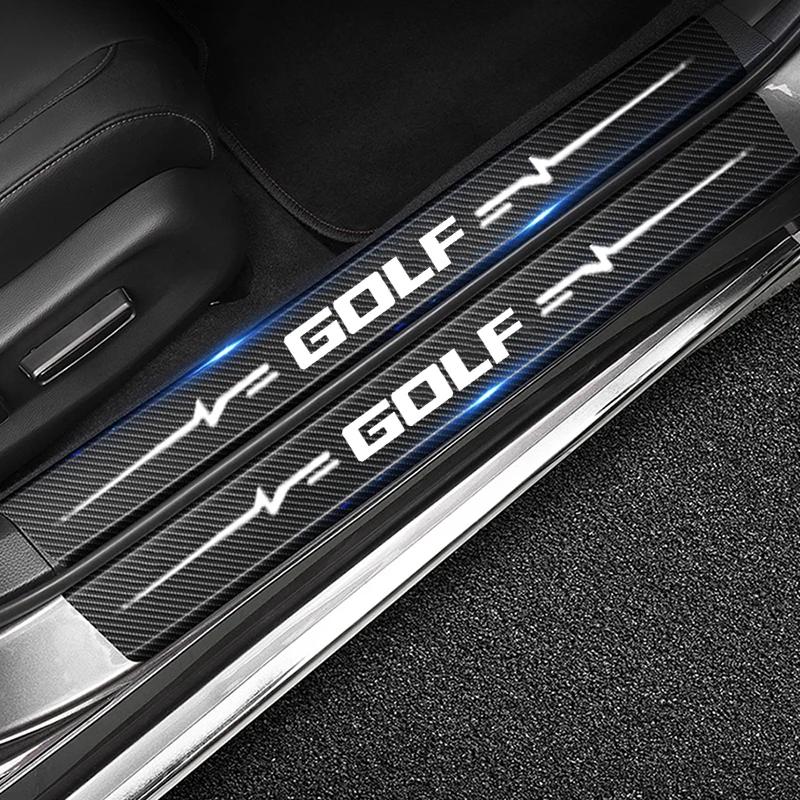 2026 Hot Sticker Car Threshold Stickers for Volkswagen VW Golf 4 6 MK4 Passat Polo B6 B7 R Line Jetta GTI GTD Rear Door Sill An