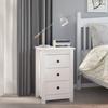 Day and Night - Day and Night Solid White Pine Wood Bedside Table 40x35x61.5 Cm