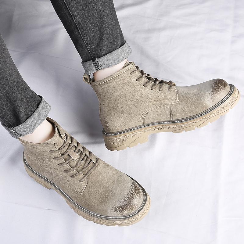 Fashion Genuine Leather Casual Shoes for Men British Style Spring/Autumn Ankle Boots Design Outdoor Handmade Hiking Travel Desert Shoes