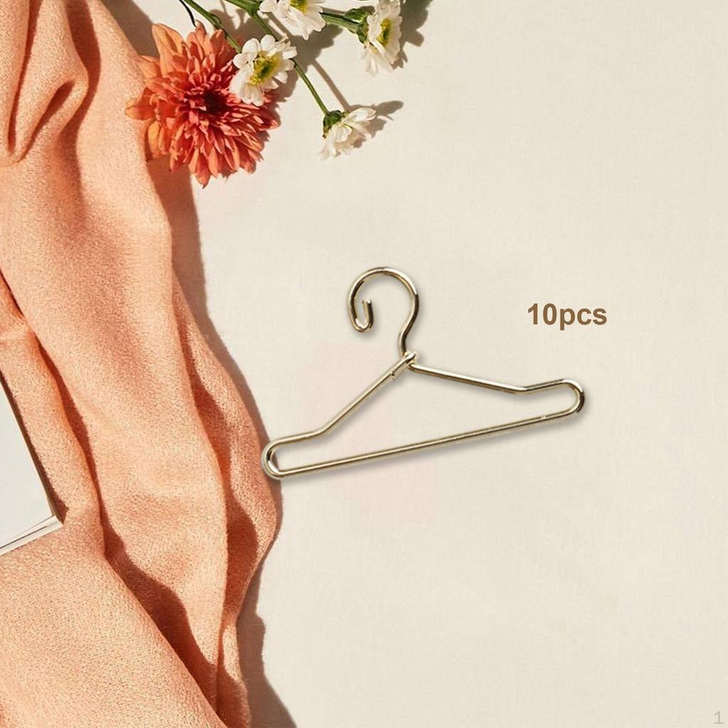 10 Pieces Doll House Clothing Rack Dollhouse Clothes Hangers Miniature Stand