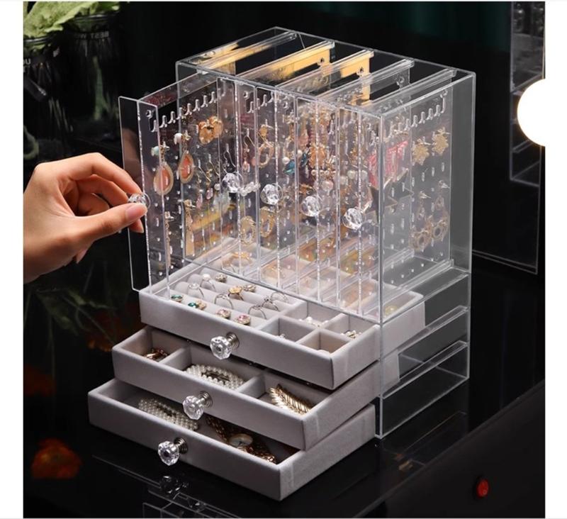 Multi Level Jewelry Tray Jewelry Display Stand Bracelets/Necklaces/Bangles Holder Transparent Jewelry Storage Box