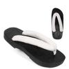 COZENTA Geta Thick for Traditional Japanese Summer Stylish Sandals, Black, Sole, Thong, Yukata, Clothing, Cosplay, Festivals, Adults, (White, 23-24cm)