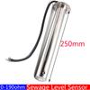 2" 52mm Waste Level Gauge 7 Color LED Holding Tank Gauge 0-190ohm HTG Sewage Level Sensor Steel 100-600mm for Car Boat Custom