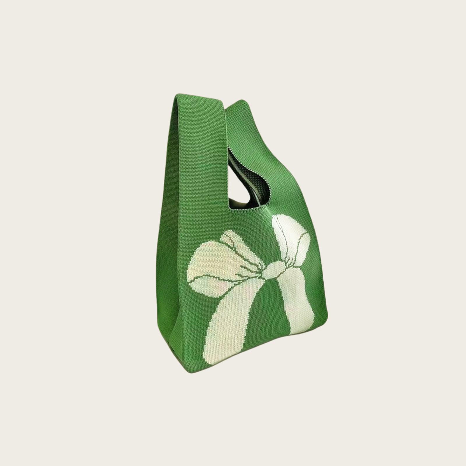 

Женская симпатичная повседневная вязаная сумка-тоут с принтом One Size зелёный