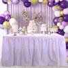 2pcs/pack Plain Disposable Table Skirt, PE Rectangle Tablecloth And Skirt Decoration For Wedding Birthday Party Supplies