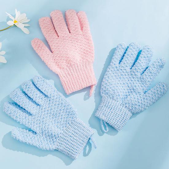 1 Pair Exfoliating Bath Scrub Gloves Double-Sided Design Gentle Deep Exfoliation Skin Care Scrubbing