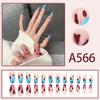 Winter fresh and simple pure lust style bride dance wear nails rainbow love rose fake nails