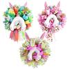 Easter Bunny Wreath Easter Egg Front Door Spring Wreaths Bunny Wall Artificial Wreath Decorations For Living Room 45x30cm