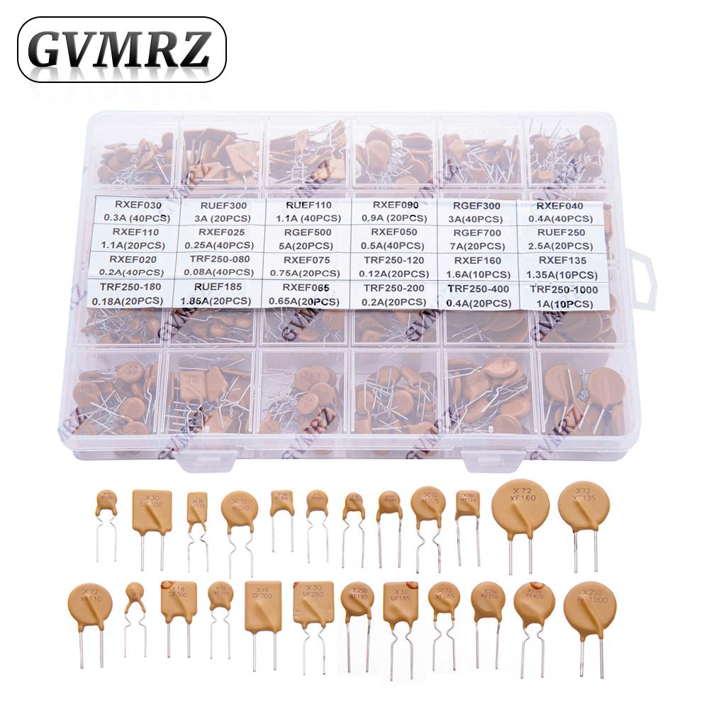 610PCS-24Values Self-Recovery Fuse Assorted PPTC KIT 0.05A 0.1A 0.2A 0.25A 0.3A 0.4A 0.5A 0.75A 0.9A 1.1A 1.35A 2A 2.5A 3.75A