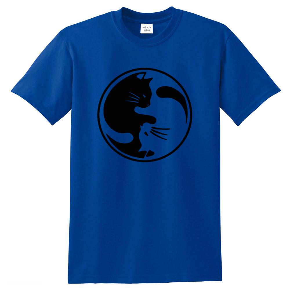 

Brand Mens Tshirt 100 cotton high quality fashion Cute cat printed men T shirt casual mens tshirt tops Yin Yang figure 4XL