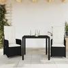 Vidaxl 3-Cz. Garden Bistro Furniture Set With Cushions, Black