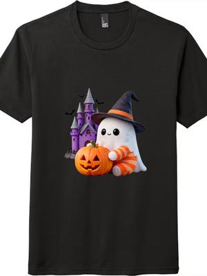 Maglietta Carina Fantasma Zucca di Halloween | Festival Casual Manica Corta