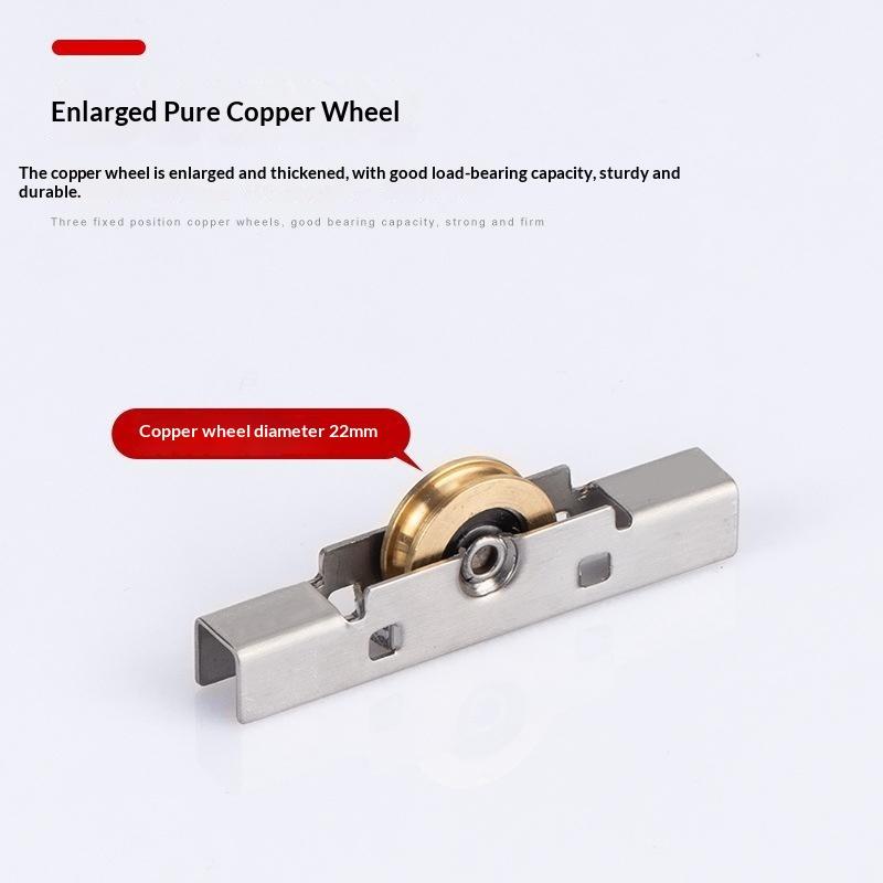 

4PCS Window Decoration Hardware Accessories Stainless Steel Copper Roller 8mm Sliding Glass Door And Window Pulley A1