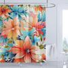 Plant Leaf Flowers Shower Curtain Printed Modern Nordic Minimalist Floral Polyster Home Decor Bathroom Curtain with Hooks