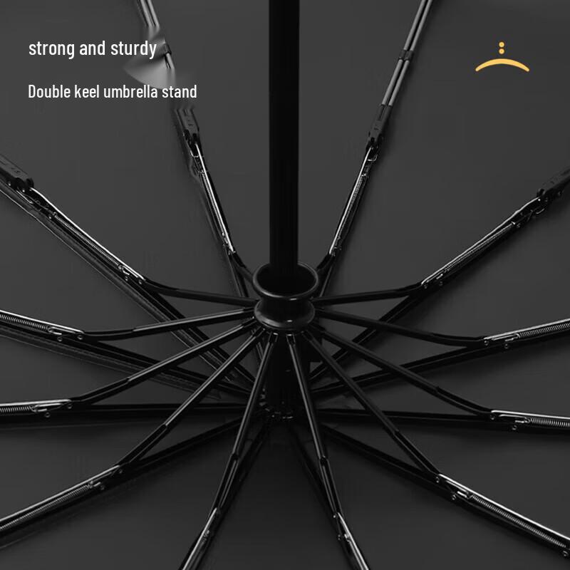 Meidu 12-Rib Tri-Fold Semi-Automatic Umbrella