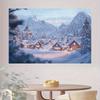 1 piece of winter snow village party background cloth - no power required  home and outdoor Christmas decoration  snow scenery