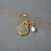 Vintage Heavy Industry Creates Double-Sided Embossed Sun God Apollo Ancient Coin Natural Pearl Pendant Necklace