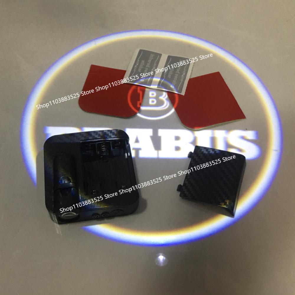 2pcs Led Car Door Welcome Logo Night Lights for BRABUS smart G63 G65 W253 W464 W213 W463 G500 G350 GLS GLC W204 W205 W176 G A B