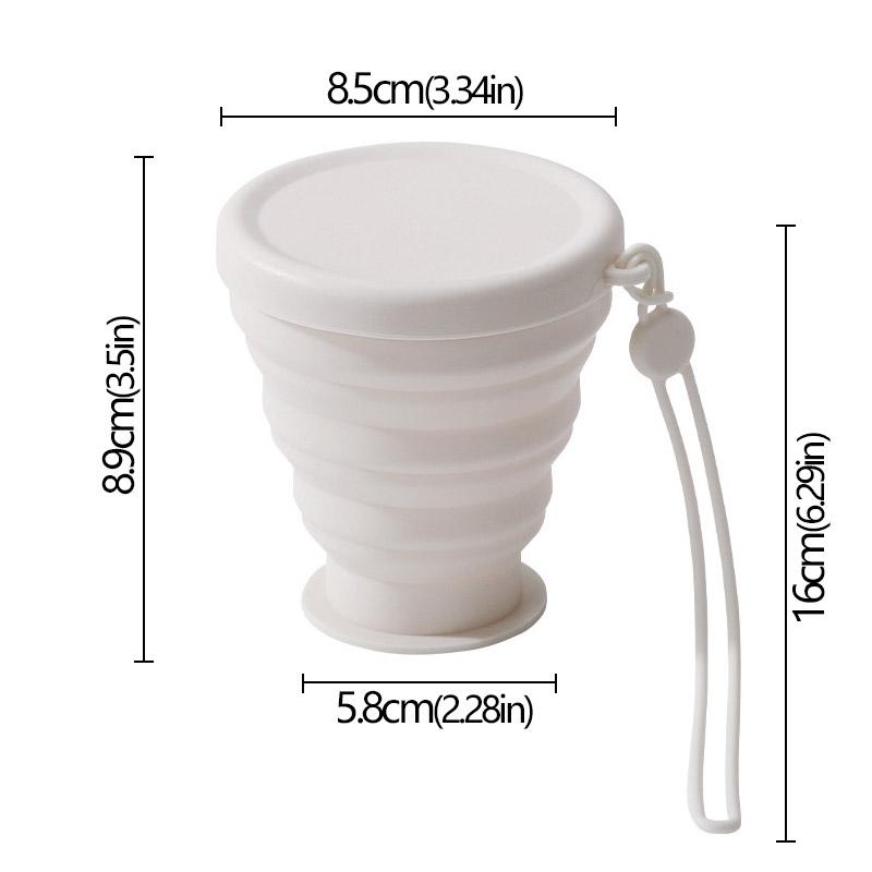 

200ml Portable Silicone Folding Water Cup Outdoor Heat Resistant Mug with Lid Reusable Portable Drinking Mugs for Travel Camping