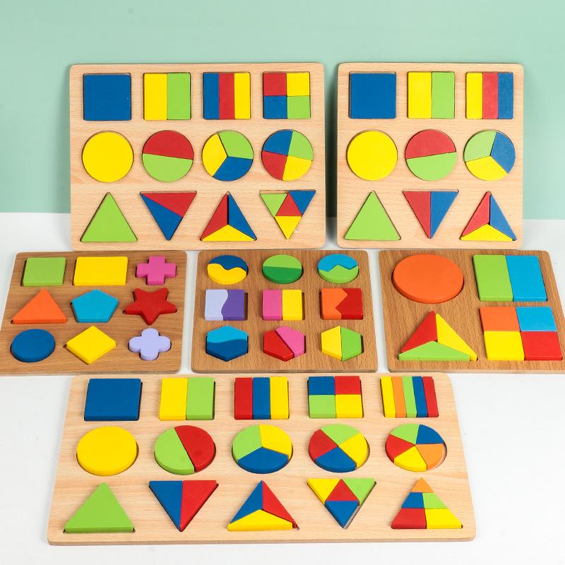 

Children s Montessori 3D Wooden Puzzle: Geometric Shape & Color Recognition Toy