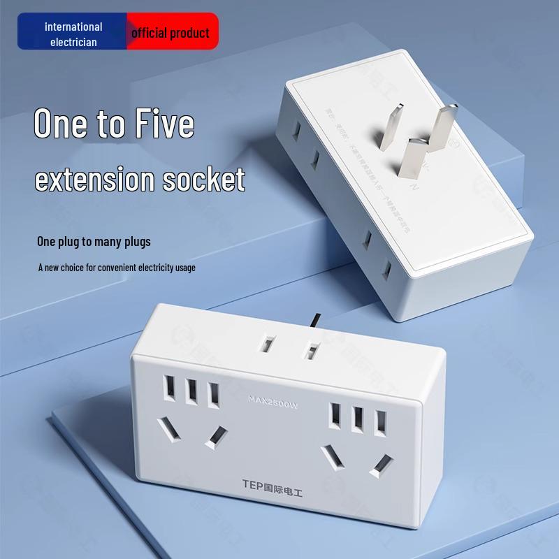 International Multi-function 5-in-1 Wireless Socket Extension Power Strip