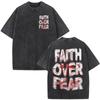 Christian Religious Jesus Forgive Them Father Bible Verse Vintage Acid Washed Tshirt Men Fashion Oversized T Shirts Streetwear