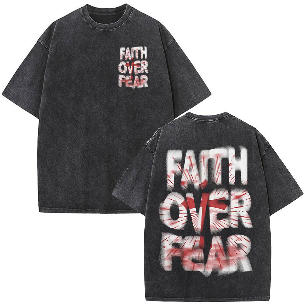 Christian Religious Jesus Forgive Them Father Bible Verse Vintage Acid Washed Tshirt Men Fashion Oversized T Shirts Streetwear