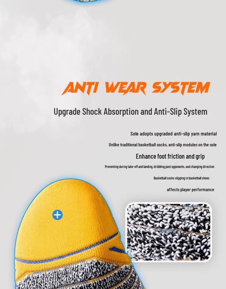 Men's Mid-Calf Sports Socks - Sweat-Absorbent, Non-Slip Towel Bottom for Basketball, Running, Badminton (Spring & Autumn)