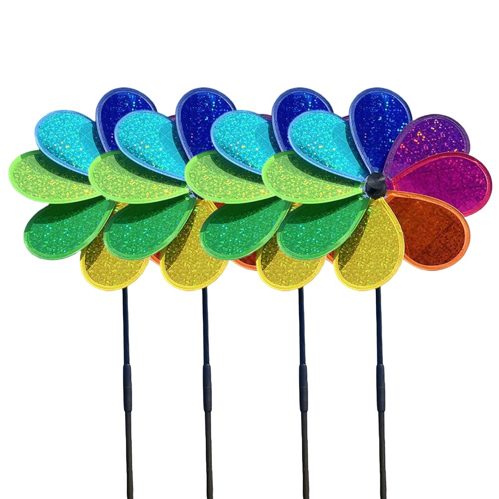 Цветной вертушка-цветок Радужный садовый ветряк для сада, двора, вечеринки, уличного декора