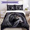 Gothic Style Bedding Set Breathable Duvet Cover with Pillowcases Decorative Bed Linen for Bedroom Home Decoration Birthday Gift
