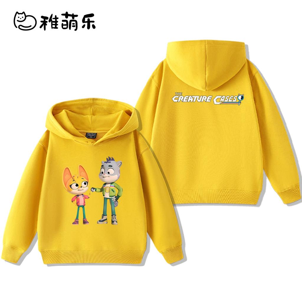 "Animal Detective Team" Themed Kids' Hoodie – Fun Cartoon Print, Cute & Versatile – Suitable for Boys & Girls (Autumn/Winter)