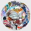50-Piece Deep Sea Fish Graffiti Stickers - Creative Marine Life Decals for Phone Cases & Water Bottles