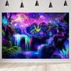 Colorful Sparkling Animals and Scenery Backdrop Coconut Tree Starry Sky Universe Banner living Room Decoration Photography Prop