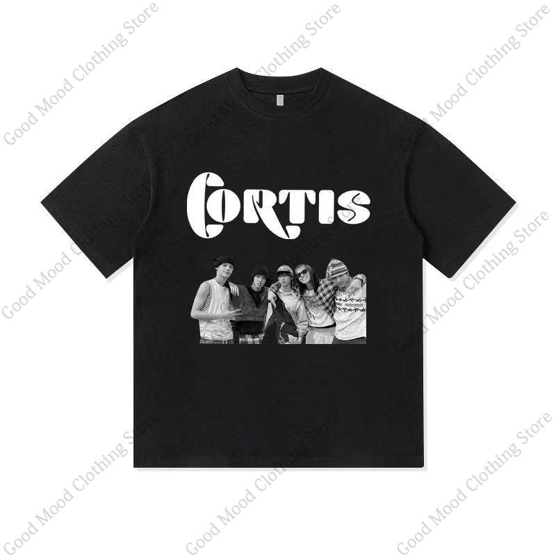 CORTIS Print T Shirt Fashion Street Hip Hop Retro JUHOON KEONHO SEONGHYEON Print Tshirt Kpop Fans Cotton Short Sleeve Tee Tops