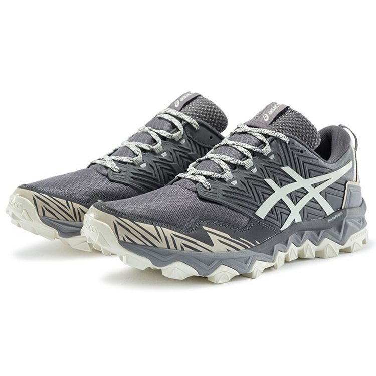 Asics Gel-FujiTrabuco 7 Comfortable Versatile Fabric Synthetic Leather Low-Top Trail Running Shoes Men Sneakers Gray White 1011B256-020