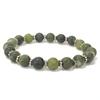 8mm Round Natural Green Jade Gemstone Beads Jewelry Handmade Unisex Stretch Bracelet 7.5" With Chakra CSB-30