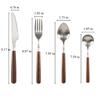 Cutlery Set with Walnut Wood Handle, Steak Knife Fork Spoon, Durable Thick Flatware for Steak, Dessert, Western Style Tableware