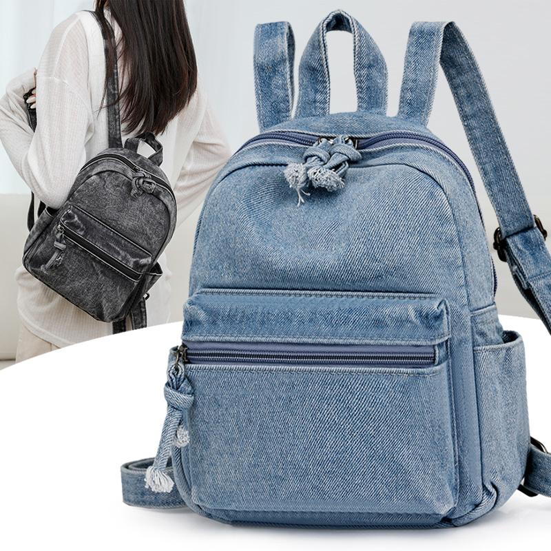 

Персонализированный джинсовый рюкзак для женщин Простой и повседневный маленький рюкзак для студентов Мужской рюкзак Тренд Дорожная сумка