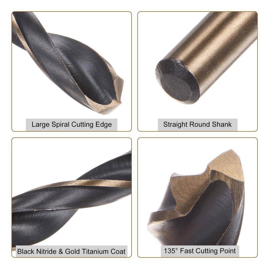 2pcs High Speed Steel Twist Jobber Drill Bit 7/8/9/10/11/12/13mm Titanium Nitride Coated M2 for Handheld Drills Drilling Machine