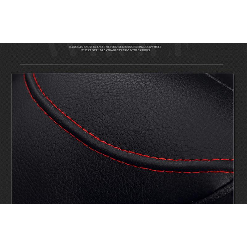 2 X Breathable Wear-Resistant Black PU Leather Car SUV Headrest Neck Rest Pillow