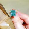 Anello Irregolare in Moissanite Verde Menta Taglio Fiore per Donna - Moda Europea e Americana
