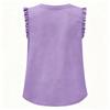 Damen Casual Tops Gerüschte Ärmellose Tops Lockere V-Ausschnitt Hemden Plissiertes Tanktop