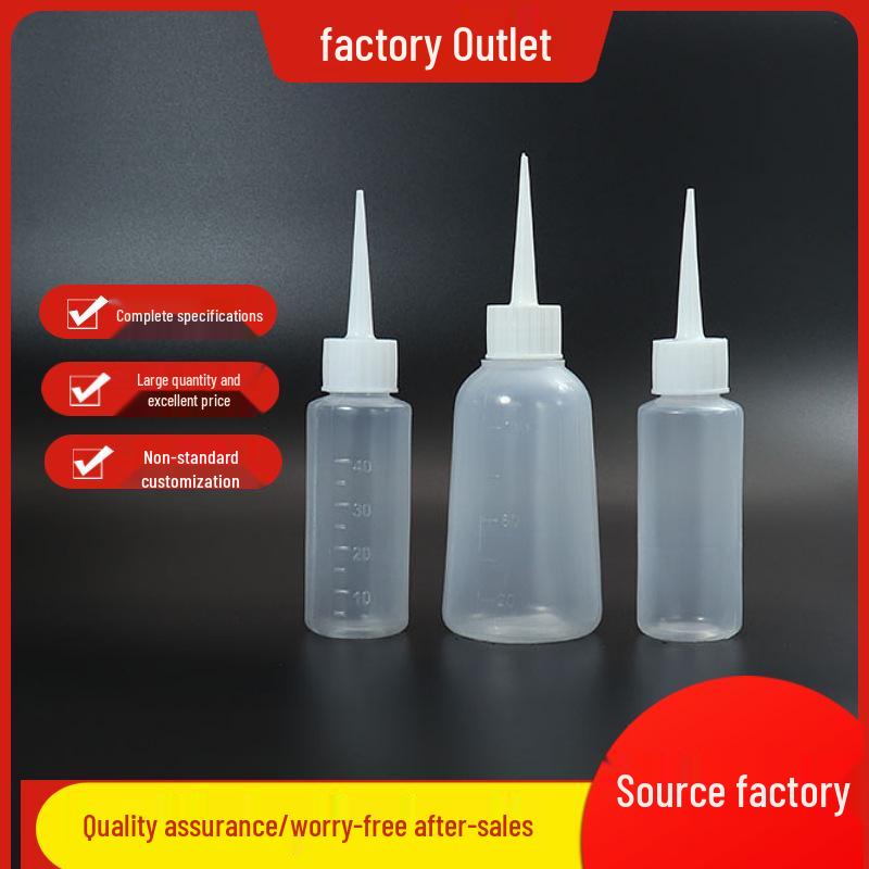 PE-Kunststoff-Dosierflaschen mit Nadelspitze, 50 ml & 100 ml, Weich für Pigmente & Umverpackung
