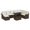 Ensemble de Canapé de Jardin vidaXL 9 Pièces avec Coussins en Rattan Poly Marron, Canapé de Jardin 2 Places vidaXL avec 3361027