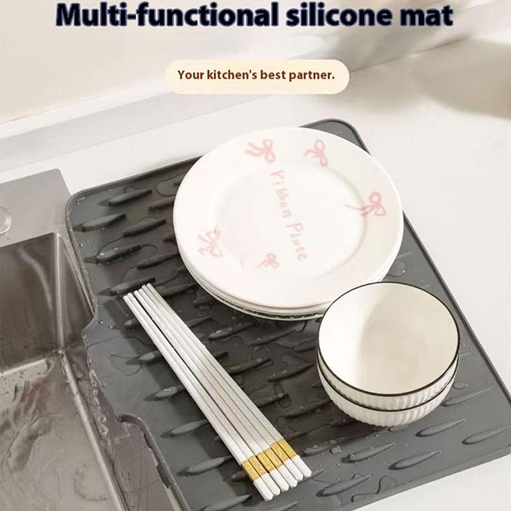 Silica Gel Foldable Silicone Sink Drainer Mat – Heat Resistant And Drip-Free Drain Pad Drying Pad