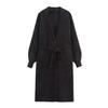 European and American Style, New Women's Clothing, Fashionable, Casual and Versatile, Gold Thread Belt Knitted Coat