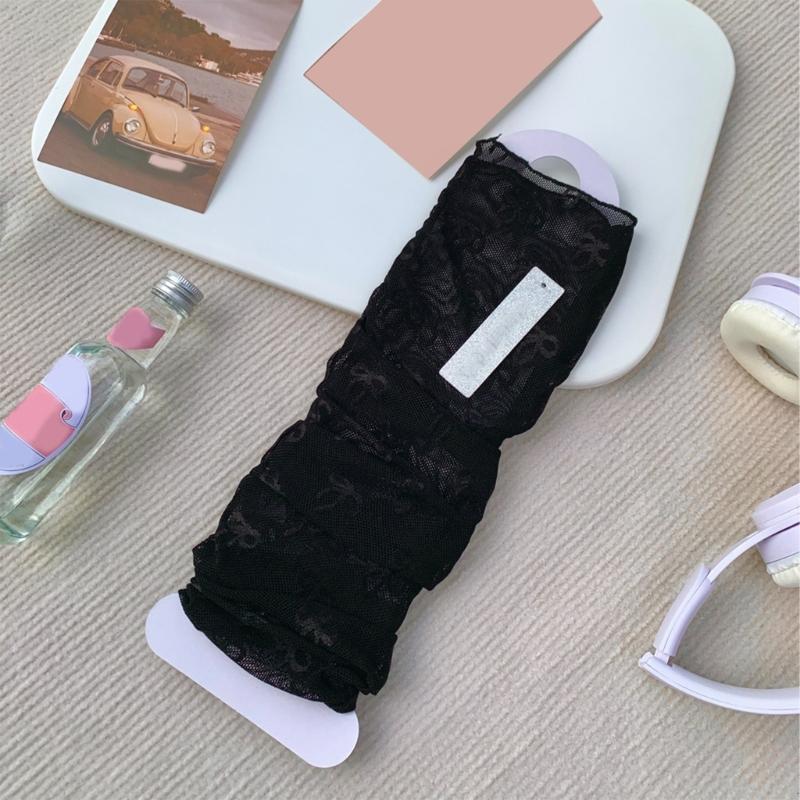 Womens Long Arm Leg Sleeves Ultrathin Lace Sun Protective Cooling Ice Silk Arm Leg Covers Fingerless Gloves Accessories