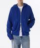 Ribbed Knit Hooded Zip-Up [Blue]